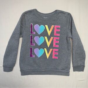 Love Heart Neon Glitter Sweatshirt Girl’s 5 Pullover Fall Winter Classic Basic